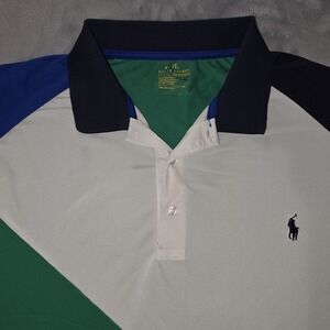 POLO RALPH LAUREN Color Block Polo Shirt Men's Size 3XL XXXL Green Blue White